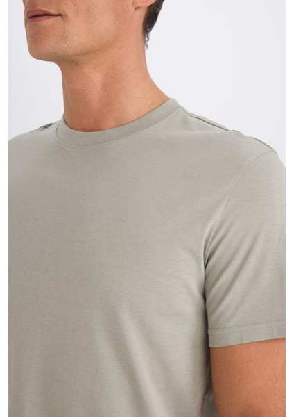 %100 Pamuk New Regular Fit Bisiklet Yaka Basic Düz Kısa Kollu Tişört V7699AZ25SP