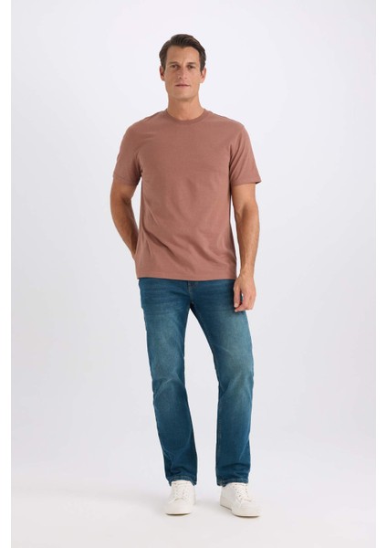 %100 Pamuk New Regular Fit Bisiklet Yaka Basic Düz Kısa Kollu Tişört V7699AZ25SP