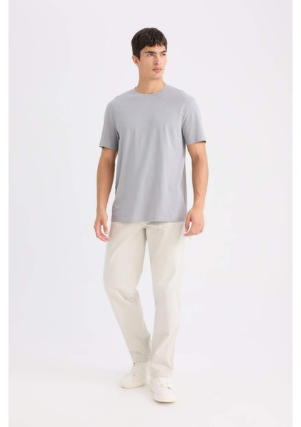 %100 Pamuk New Regular Fit Bisiklet Yaka Basic Düz Kısa Kollu Tişört V7699AZ25SP