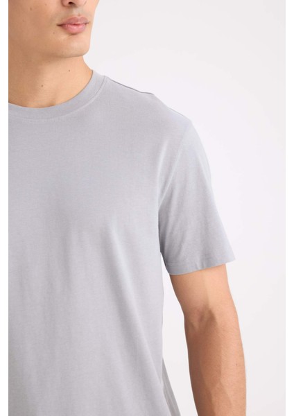 %100 Pamuk New Regular Fit Bisiklet Yaka Basic Düz Kısa Kollu Tişört V7699AZ25SP