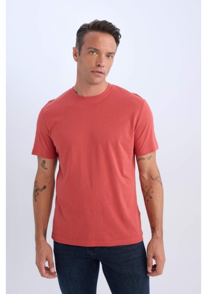 %100 Pamuk New Regular Fit Bisiklet Yaka Basic Düz Kısa Kollu Tişört V7699AZ25SP