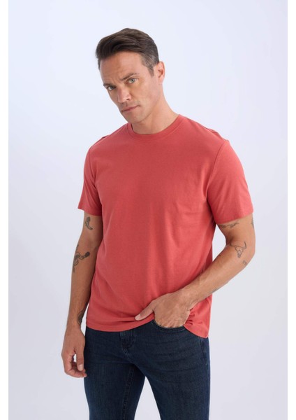 %100 Pamuk New Regular Fit Bisiklet Yaka Basic Düz Kısa Kollu Tişört V7699AZ25SP