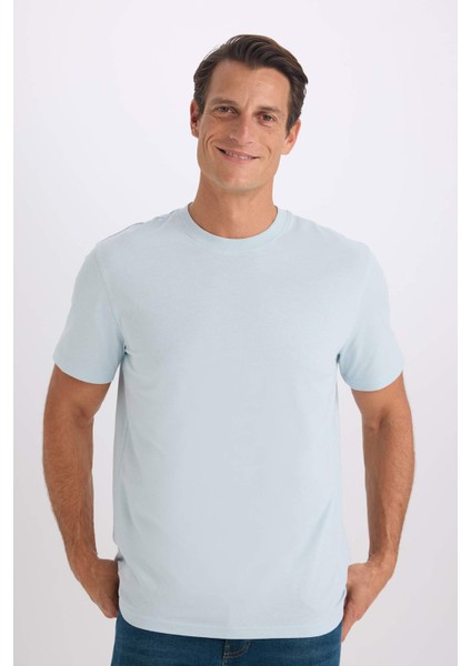 %100 Pamuk New Regular Fit Bisiklet Yaka Basic Düz Kısa Kollu Tişört V7699AZ25SP