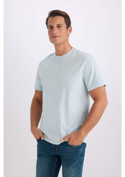 %100 Pamuk New Regular Fit Bisiklet Yaka Basic Düz Kısa Kollu Tişört V7699AZ25SP