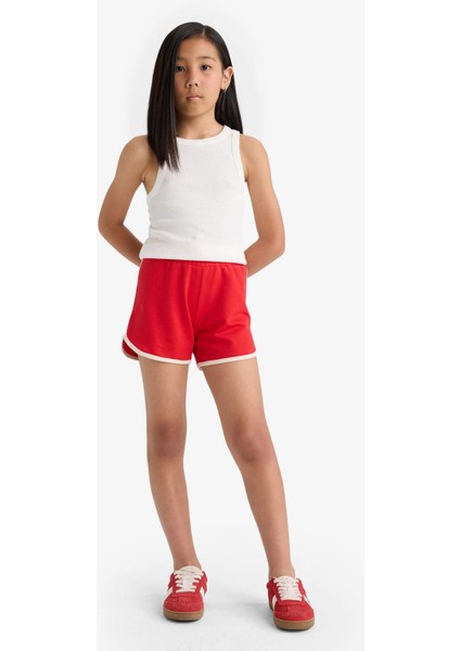 Kız Çocuk Beli Lastikli Basic Düz Şort B5164A825HS