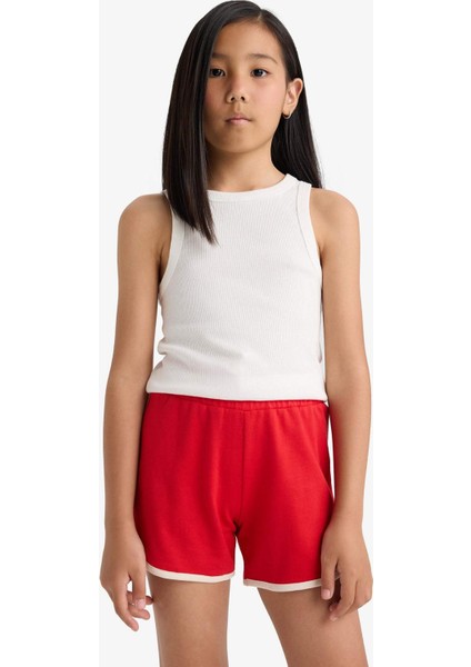Kız Çocuk Beli Lastikli Basic Düz Şort B5164A825HS