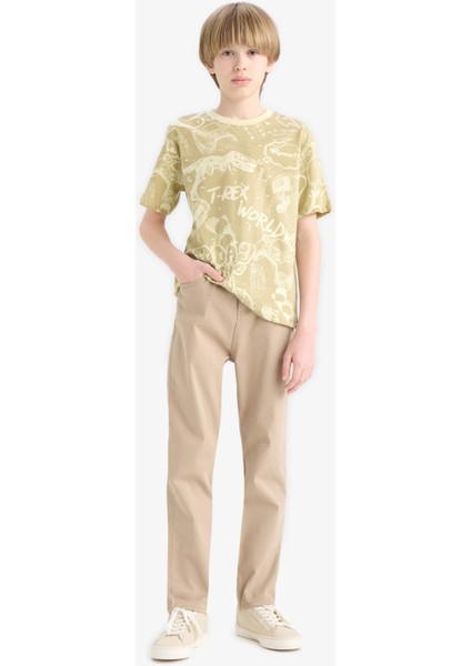 Erkek Çocuk Bisiklet Yaka Desenli Kısa Kollu Tişört D9290A825SM