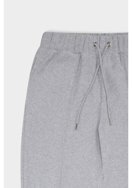 Regular Fit Pantolon Beli Lastikli Basic Düz Bağcıklı Cepli Paça Katlamalı Uzun Boy D9010AX24WN