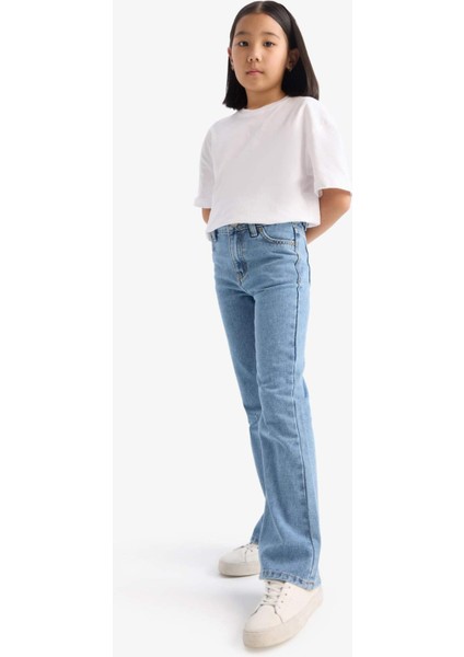 Kız Çocuk Flare Fit İspanyol Paça Jean Pantolon D7096A825SM