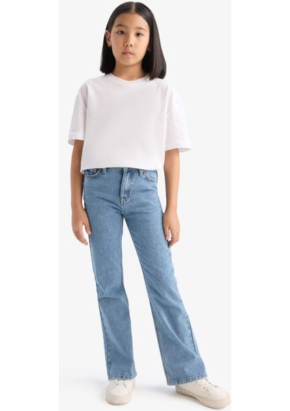 Kız Çocuk Flare Fit İspanyol Paça Jean Pantolon D7096A825SM