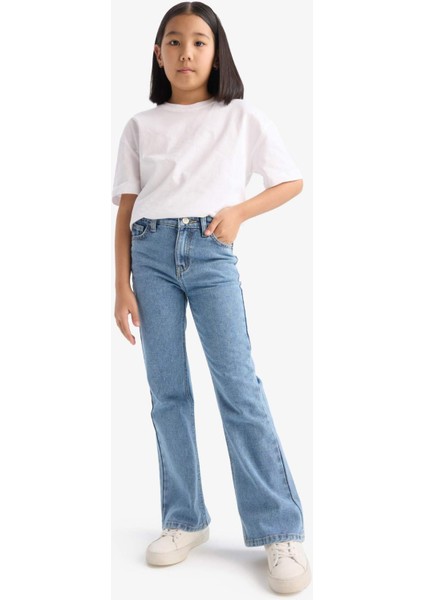 Kız Çocuk Flare Fit İspanyol Paça Jean Pantolon D7096A825SM