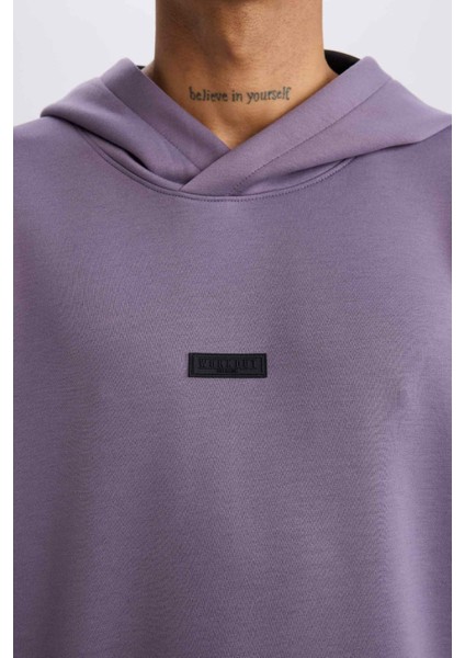 Fit Standart Fit Kapüşonlu Skuba Dalgıç Kumaş Sporcu Sweatshirt D7364AX25SP