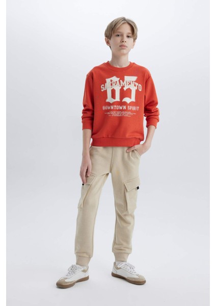 Erkek Çocuk Beli Paçası Lastikli Kargo Cepli Jogger Eşofman Altı D8574A825SP