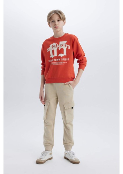 Erkek Çocuk Beli Paçası Lastikli Kargo Cepli Jogger Eşofman Altı D8574A825SP