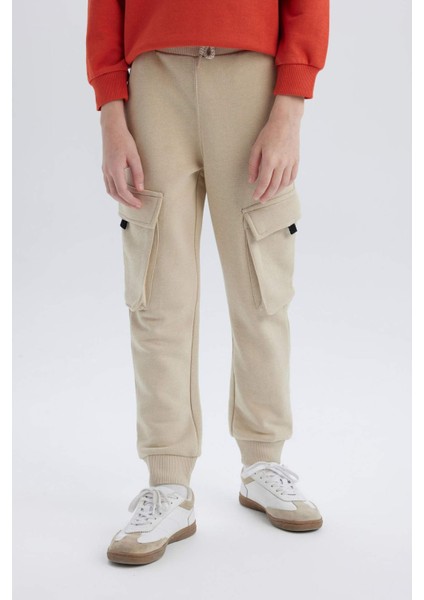 Erkek Çocuk Beli Paçası Lastikli Kargo Cepli Jogger Eşofman Altı D8574A825SP