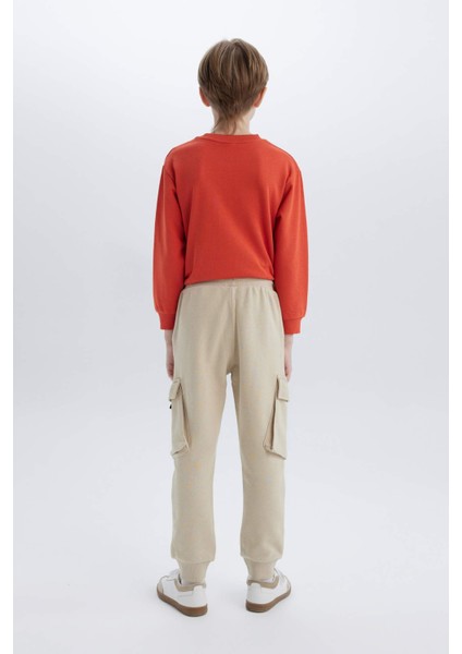 Erkek Çocuk Beli Paçası Lastikli Kargo Cepli Jogger Eşofman Altı D8574A825SP