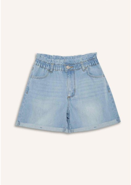 Kız Çocuk Paperbag Jean Şort B8113A825SM