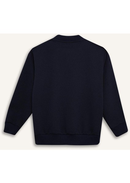 Erkek Çocuk Kolej Yaka Fermuarlı Bomber Ceket D2803A825SP