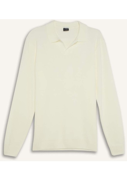 Standart Fit Normal Kesim Polo Yaka Triko Kazak D4046AX24WN