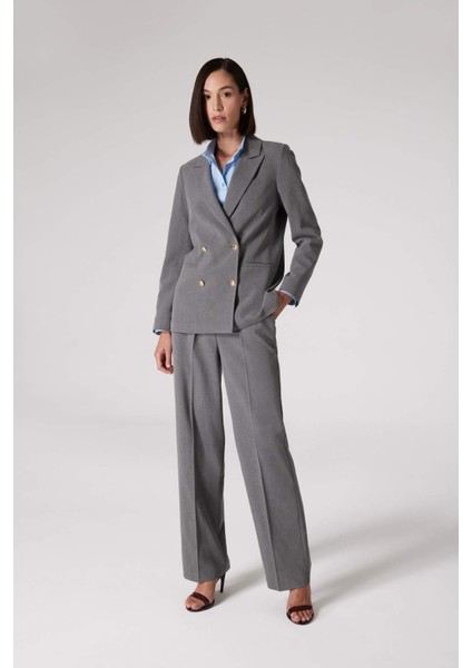 Sorbe x DeFacto Kruvaze Yaka Basic Düz Düğmeli Blazer Ceket D9922Ax24AU