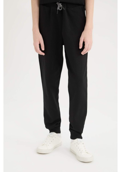 Erkek Çocuk 3'lü Takım Kapüşonlu Kolsuz Baskılı Sweatshirt Kısa Kollu Tişört Beli Paçası Lastikli Eşofman Altı D9912A825SP