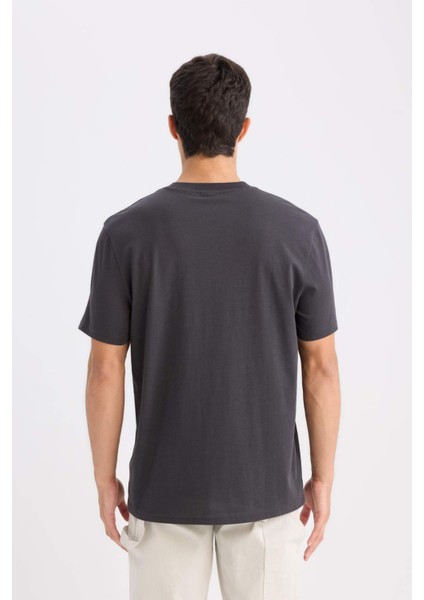 %100 Pamuk New Regular Fit Bisiklet Yaka Basic Düz Kısa Kollu Tişört V7699AZ25SP