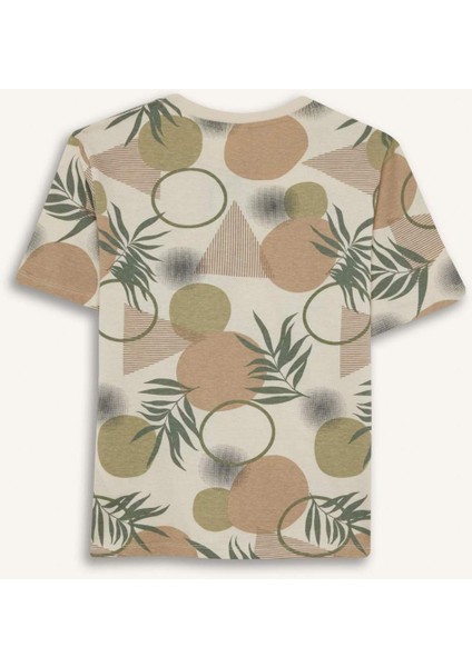 Erkek Çocuk Bisiklet Yaka Desenli Kısa Kollu Tişört