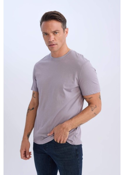 %100 Pamuk New Regular Fit Bisiklet Yaka Basic Düz Kısa Kollu Tişört V7699AZ25SP