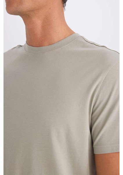 %100 Pamuk New Regular Fit Bisiklet Yaka Basic Düz Kısa Kollu Tişört V7699AZ25SP