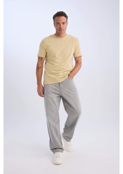 %100 Pamuk New Regular Fit Bisiklet Yaka Basic Düz Kısa Kollu Tişört V7699AZ25SP