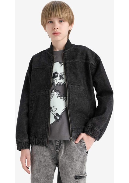 Erkek Çocuk Kolej Yaka Bomber Ceket D6538A825SP