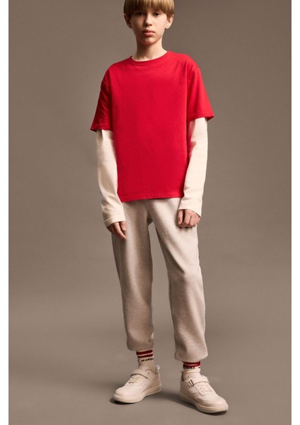 Erkek Çocuk Beli Lastikli Basic Düz Eşofman Altı D8530A825SP