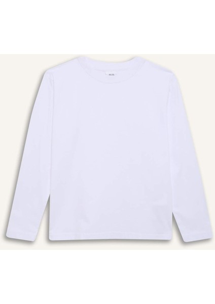 Erkek Çocuk Bisiklet Yaka Basic Düz Uzun Kollu Tişört K1686A625SP