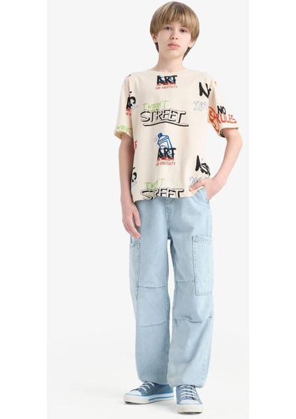 Erkek Çocuk Paraşüt Jean Pantolon D6821A825SM