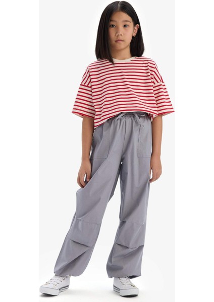 Kız Çocuk Paraşüt Jogger Paça Pamuklu Pantolon D7606A825SM