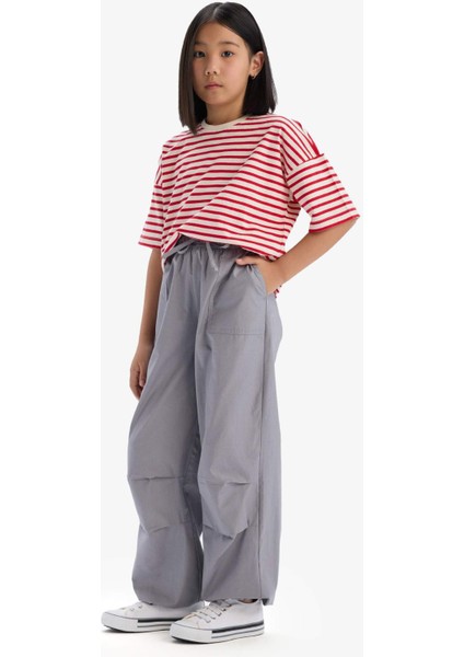 Kız Çocuk Paraşüt Jogger Paça Pamuklu Pantolon D7606A825SM