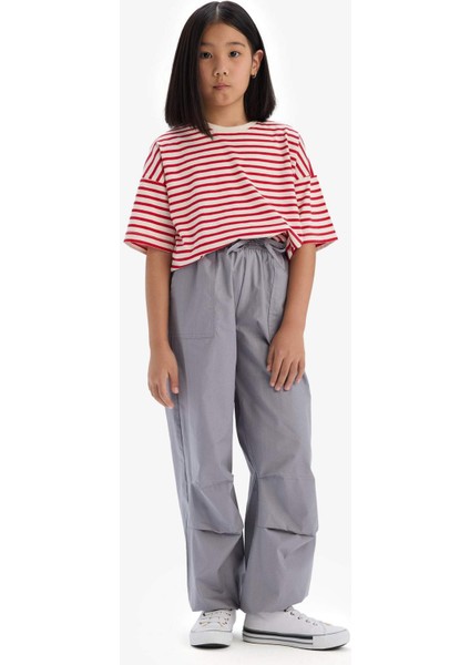 Kız Çocuk Paraşüt Jogger Paça Pamuklu Pantolon D7606A825SM