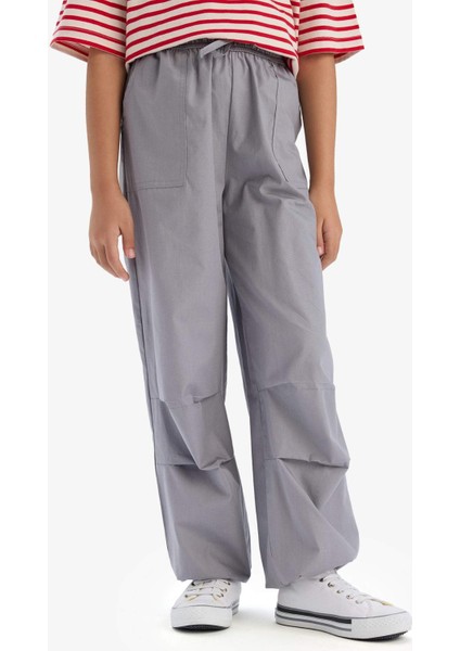 Kız Çocuk Paraşüt Jogger Paça Pamuklu Pantolon D7606A825SM