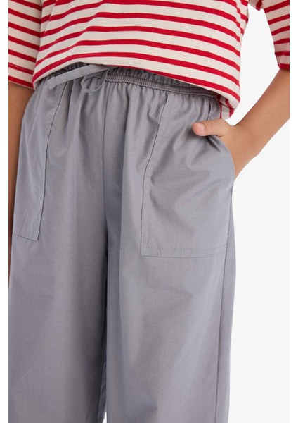 Kız Çocuk Paraşüt Jogger Paça Pamuklu Pantolon D7606A825SM
