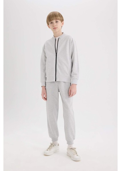 Erkek Çocuk Beli Paçası Lastikli Pike Basic Düz Eşofman Altı B5755A825SP