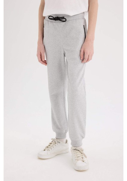 Erkek Çocuk Beli Paçası Lastikli Pike Basic Düz Eşofman Altı B5755A825SP