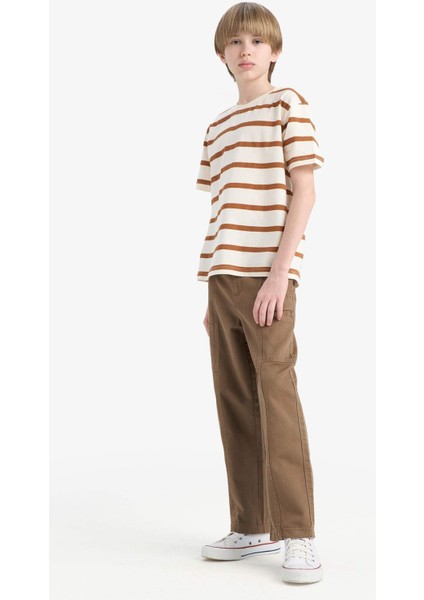 Erkek Çocuk Loose Fit Beli Lastikli Twill Pantolon D9850A825SP