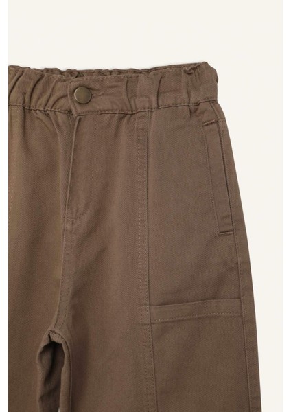 Erkek Çocuk Loose Fit Beli Lastikli Twill Pantolon D9850A825SP