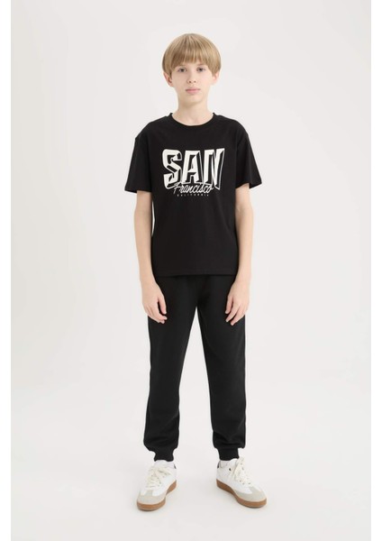 Erkek Çocuk Bisiklet Yaka Baskılı Kısa Kollu Tişört D9264A825SM