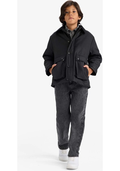 Erkek Çocuk Polo Yaka Çıtçıtlı Mont D5903A825AU