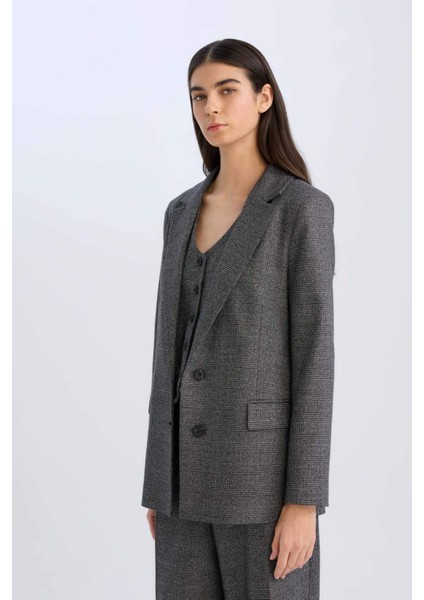 Oversize Geniş Kalıp Düğmeli Blazer Ceket W2206AZ24AU