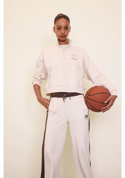 Fit NBA Chicago Bulls Yarım Fermuarlı Sweatshirt D6123AX25SP