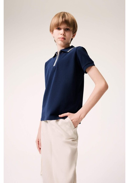 Erkek Çocuk Polo Yaka Pike Kısa Kollu Tişört D9253A825SM