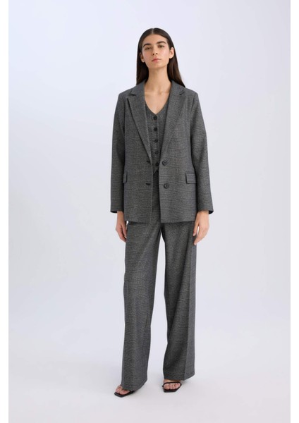 Oversize Geniş Kalıp Düğmeli Blazer Ceket W2206AZ24AU