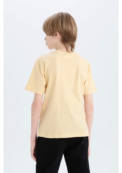 Erkek Çocuk Bisiklet Yaka Baskılı Kısa Kollu Tişört D9260A825SM